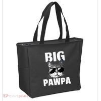 Funny Black And White Cat Kitten Big Pawpa Tote Bag thumb 2