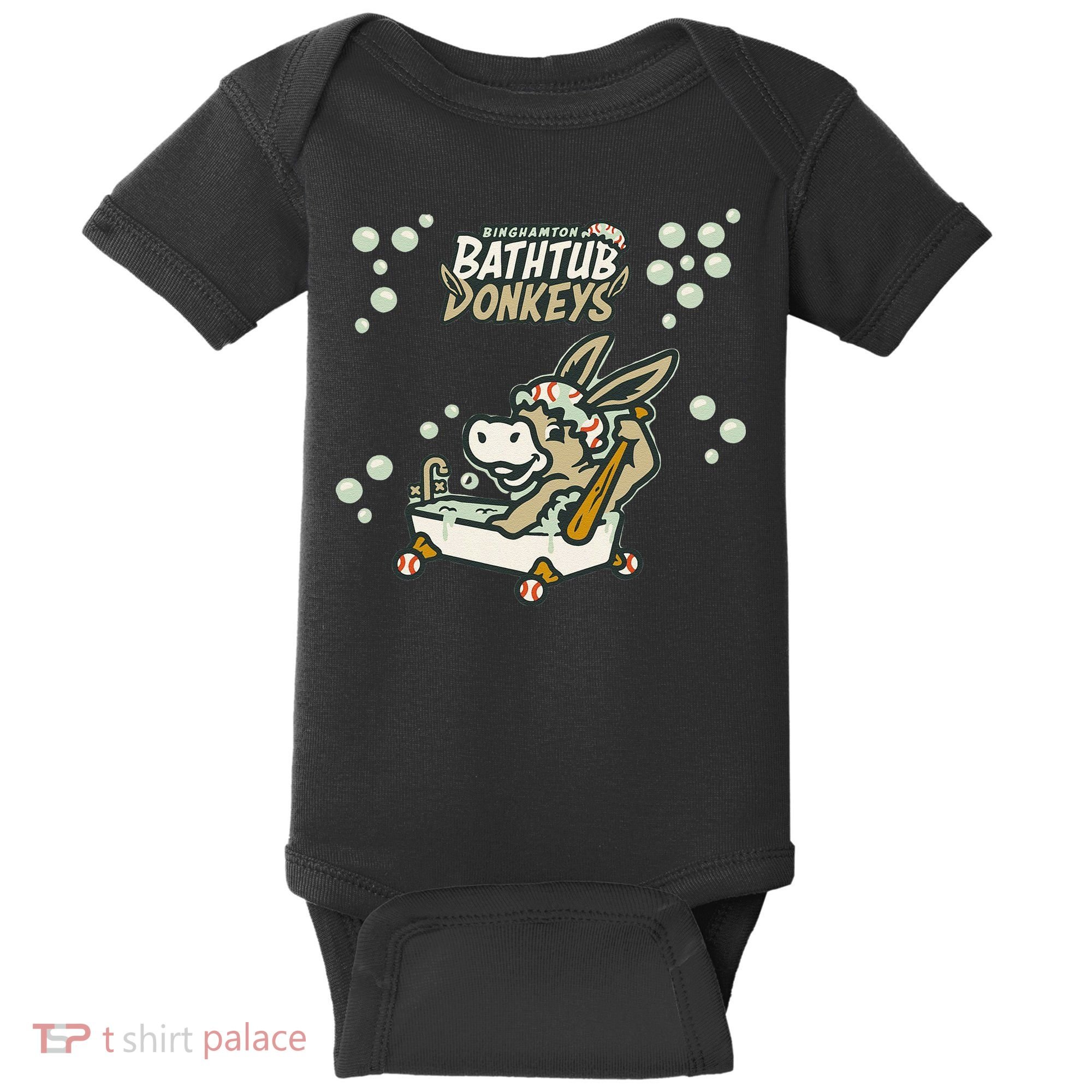 Funny Binghamton Bathtub Donkey Gift Baby Bodysuit