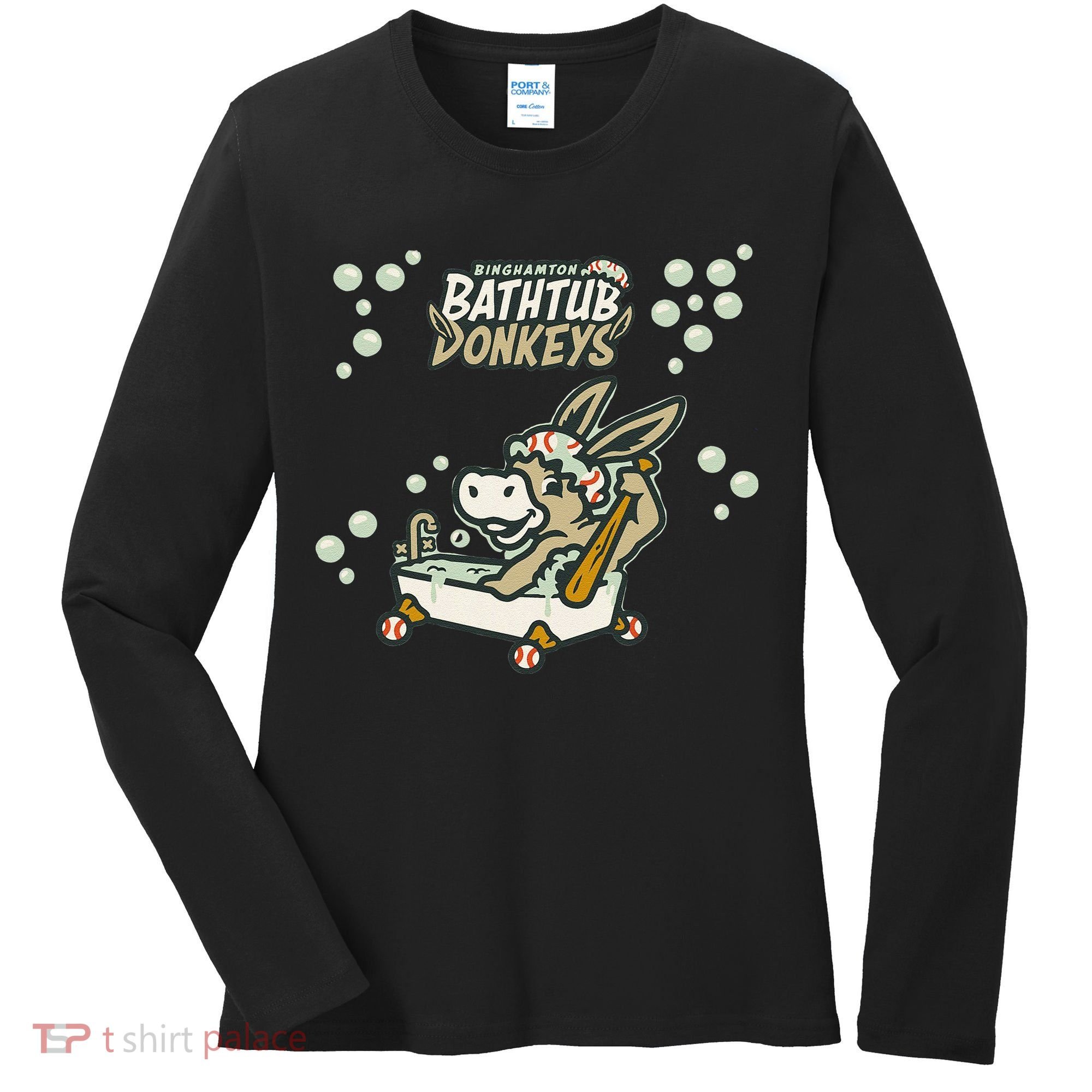 Funny Binghamton Bathtub Donkey Gift Women's Long Sleeve Shirt