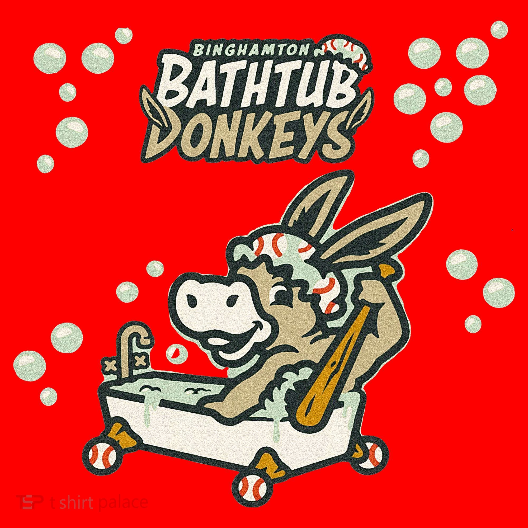 Funny Binghamton Bathtub Donkey Gift Santa Hat
