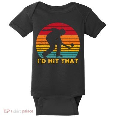 Funny Bocce Ball Retro ID Hit That Baby Bodysuit