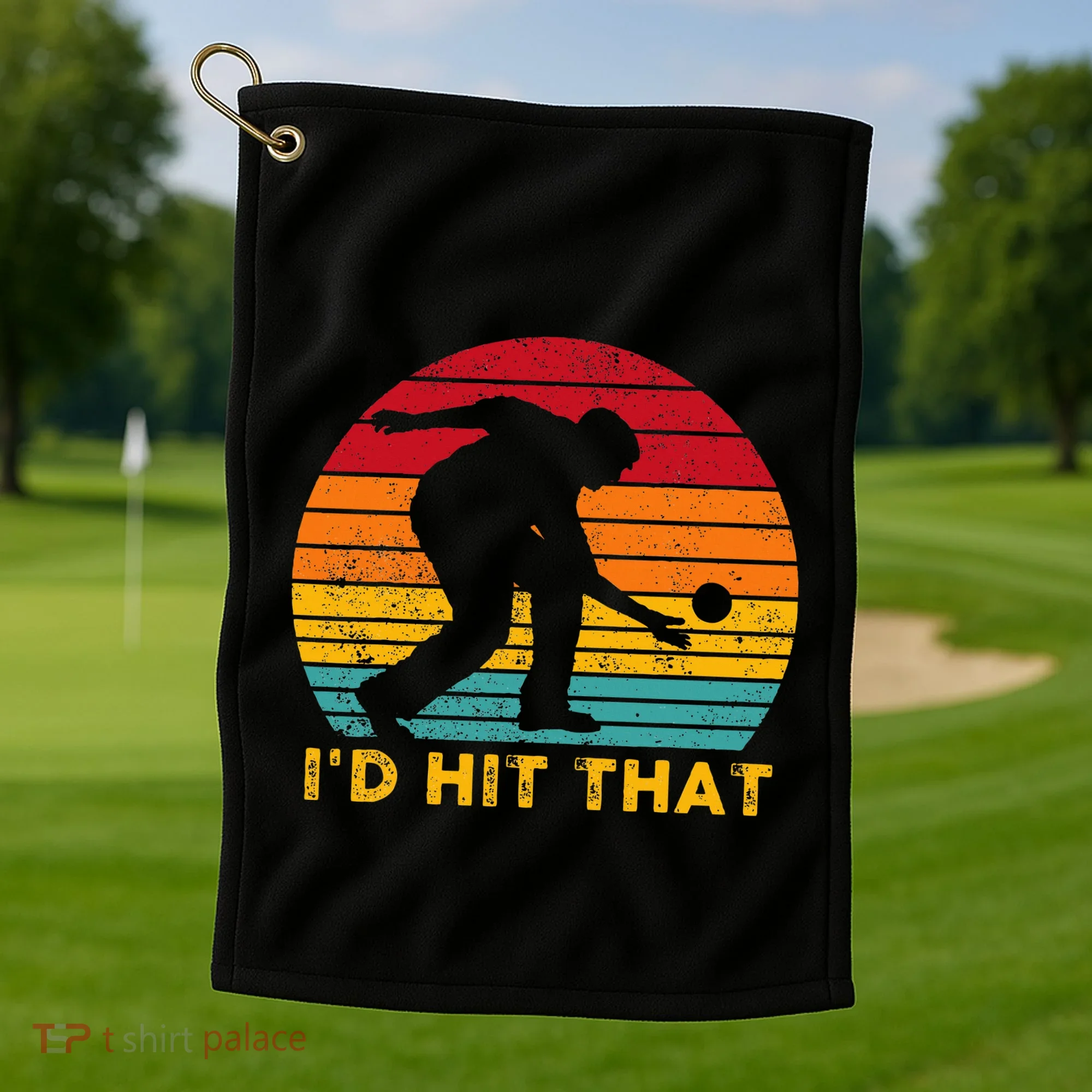 Funny Bocce Ball Retro ID Hit That Golf Towel