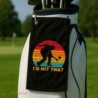 Funny Bocce Ball Retro ID Hit That Golf Towel thumb 2
