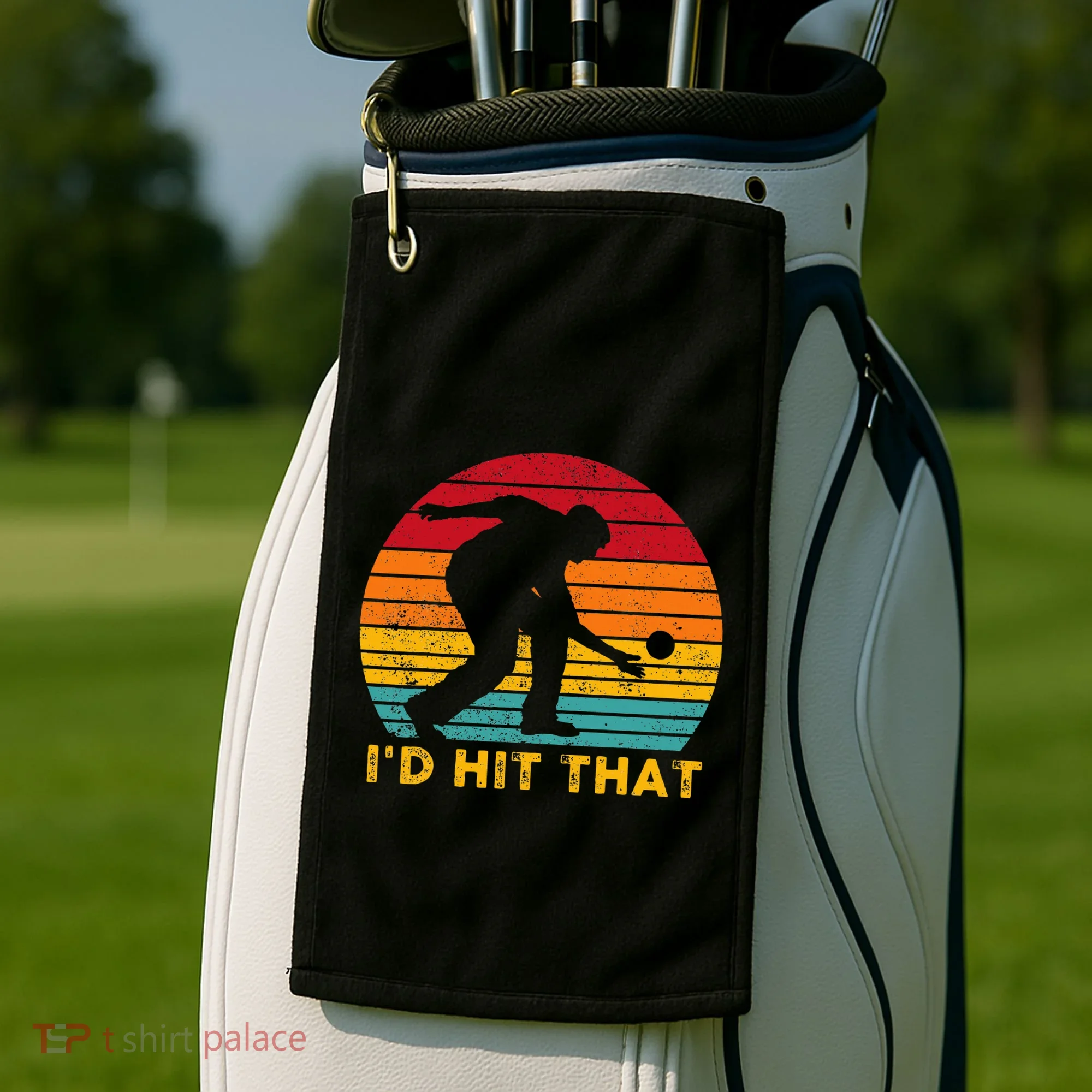 Funny Bocce Ball Retro ID Hit That Golf Towel