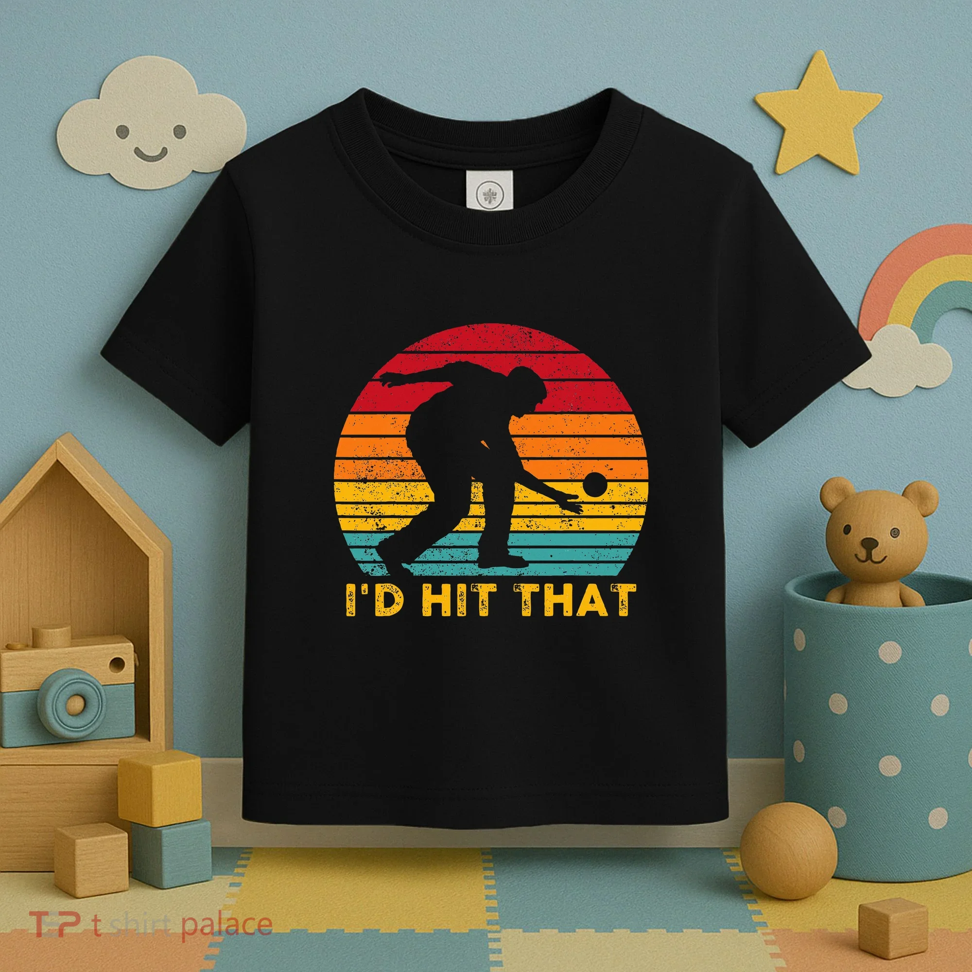 Funny Bocce Ball Retro ID Hit That Toddler T-Shirt