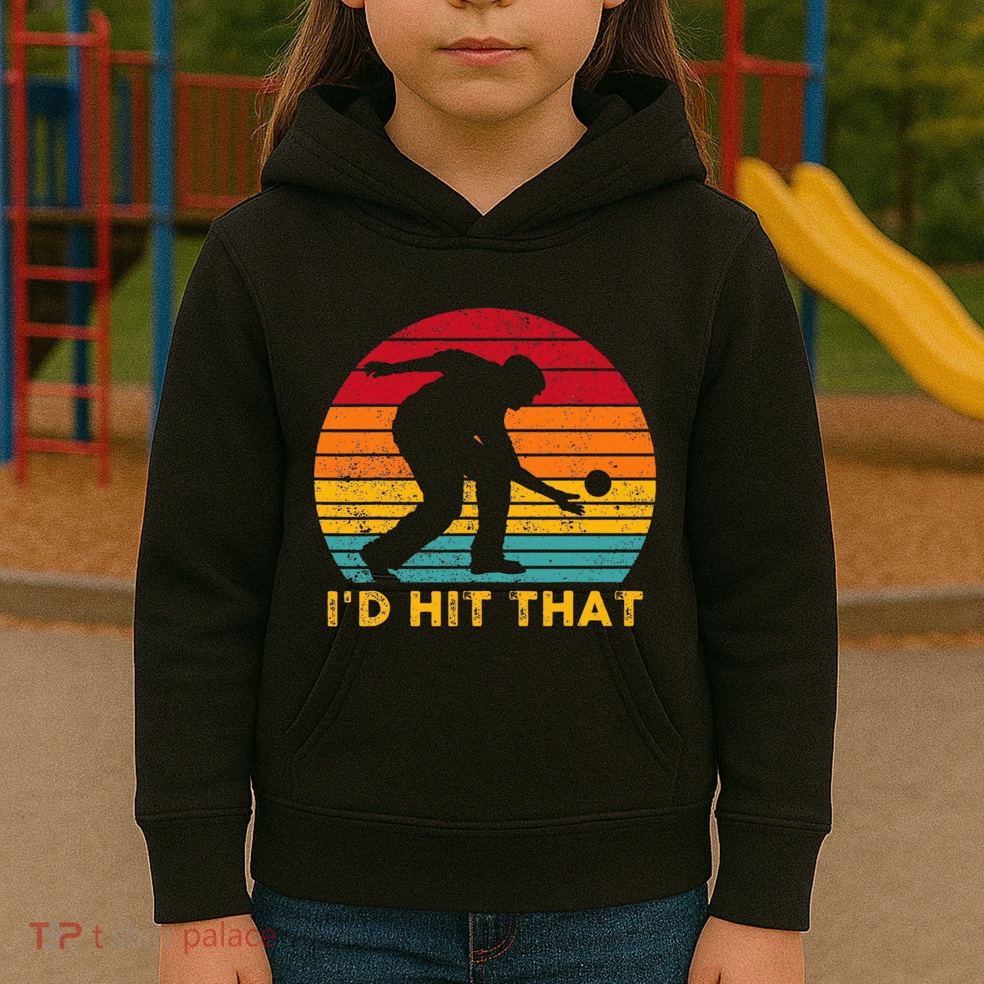 Funny Bocce Ball Retro ID Hit That Kids Hoodie