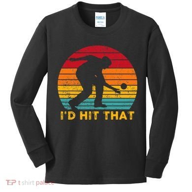 Funny Bocce Ball Retro ID Hit That Kids Long Sleeve Shirt