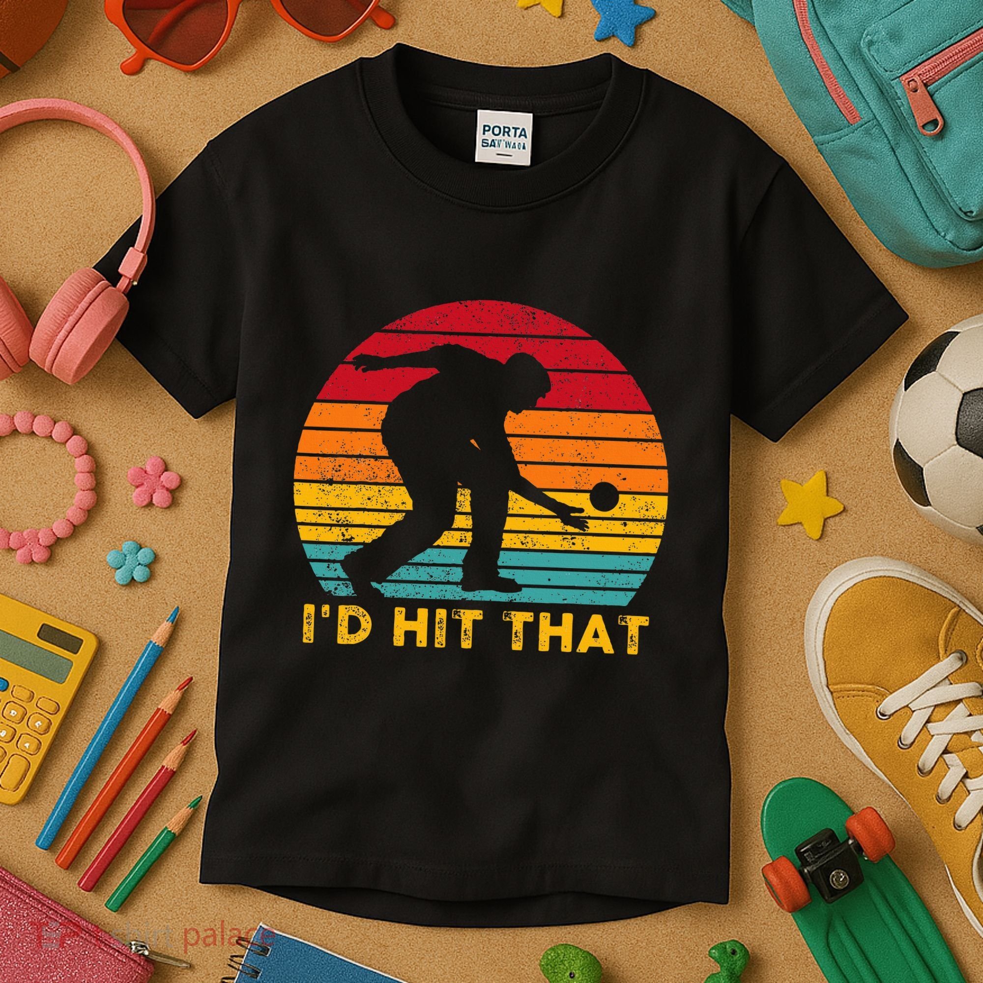 Funny Bocce Ball Retro ID Hit That Kids T-Shirt