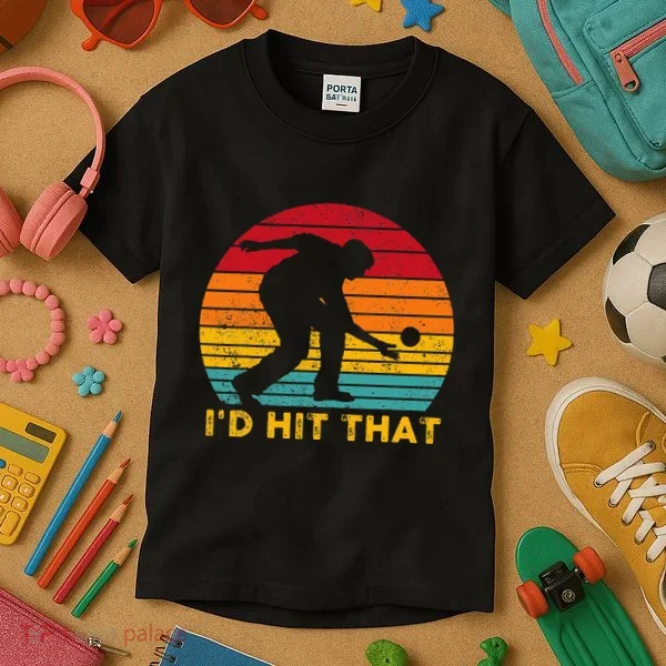 Funny Bocce Ball Retro ID Hit That Kids T-Shirt