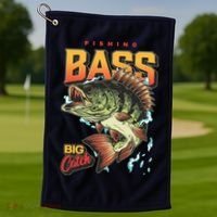 Fishing Bass Bitch Catch Golf Towel thumb 1