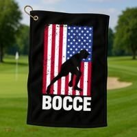 Funny Bocce Ball Gift Golf Towel thumb 1