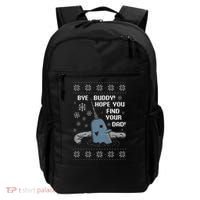 Funny Bye Buddy Christmas  Hope You Find Your Dad Elf Narwhal Backpack thumb 0