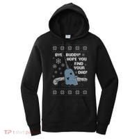 Funny Bye Buddy Christmas  Hope You Find Your Dad Elf Narwhal Women's Hoodie thumb 0