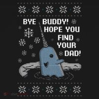 Funny Bye Buddy Christmas  Hope You Find Your Dad Elf Narwhal Women's Hoodie thumb 2