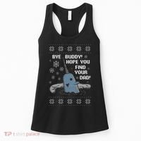 Funny Bye Buddy Christmas  Hope You Find Your Dad Elf Narwhal Women's Tank Top thumb 0