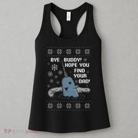 Funny Bye Buddy Christmas  Hope You Find Your Dad Elf Narwhal Women's Tank Top thumb 3