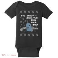 Funny Bye Buddy Christmas  Hope You Find Your Dad Elf Narwhal Baby Bodysuit thumb 0