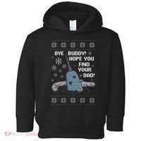 Funny Bye Buddy Christmas  Hope You Find Your Dad Elf Narwhal Toddler Hoodie thumb 0