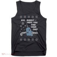 Funny Bye Buddy Christmas  Hope You Find Your Dad Elf Narwhal Tank Top thumb 0