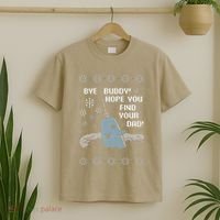 Funny Bye Buddy Christmas  Hope You Find Your Dad Elf Narwhal T-Shirt thumb 2