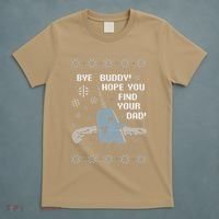 Funny Bye Buddy Christmas  Hope You Find Your Dad Elf Narwhal T-Shirt thumb 5