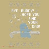 Funny Bye Buddy Christmas  Hope You Find Your Dad Elf Narwhal Button thumb 1