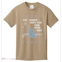 Funny Bye Buddy Christmas  Hope You Find Your Dad Elf Narwhal Kids T-Shirt thumb 0