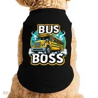 Funny Bus Boss School Bus Driver Back To School Gift Doggie Tank thumb 0
