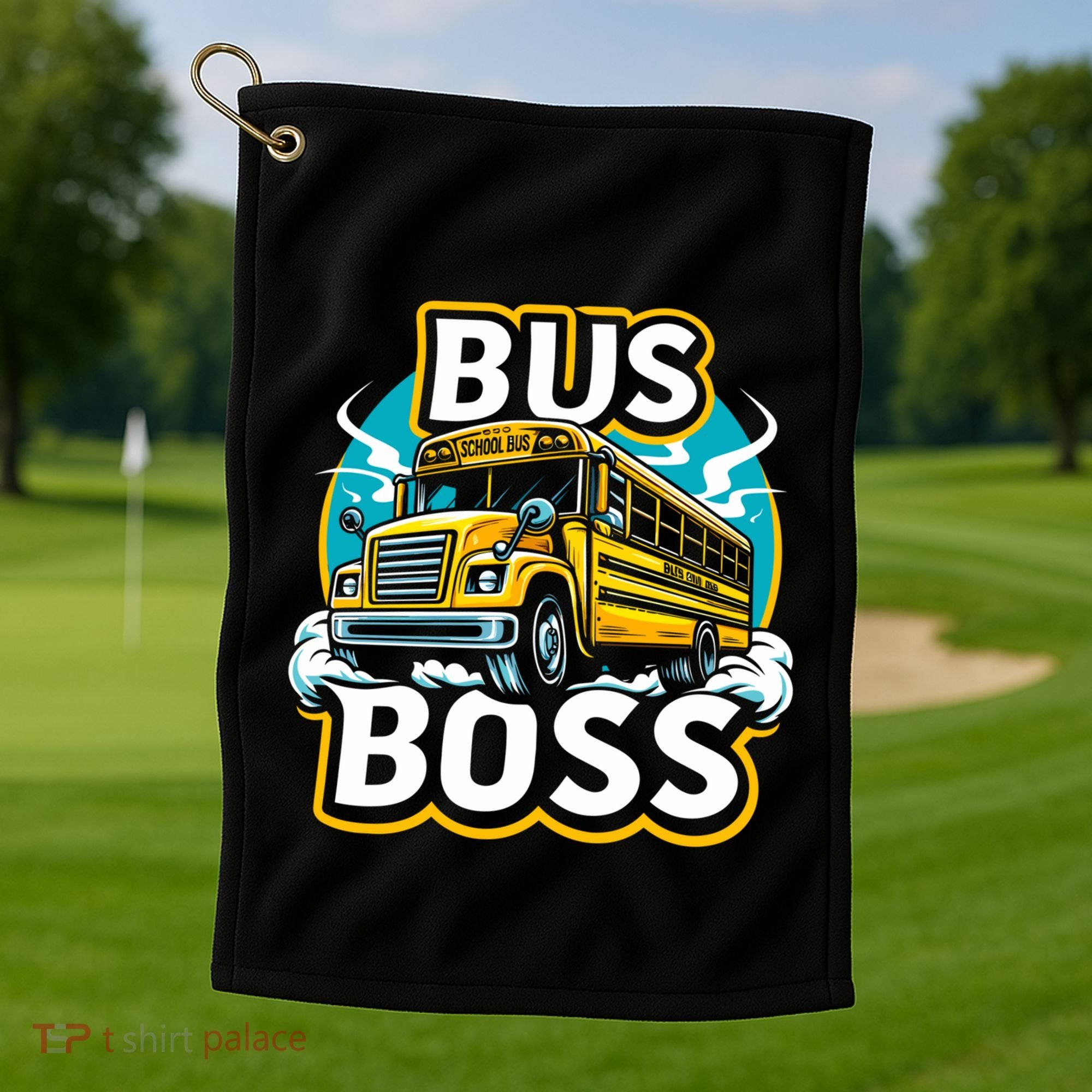 Funny Bus Boss School Bus Driver Back To School Gift Golf Towel