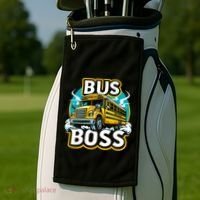 Funny Bus Boss School Bus Driver Back To School Gift Golf Towel thumb 2
