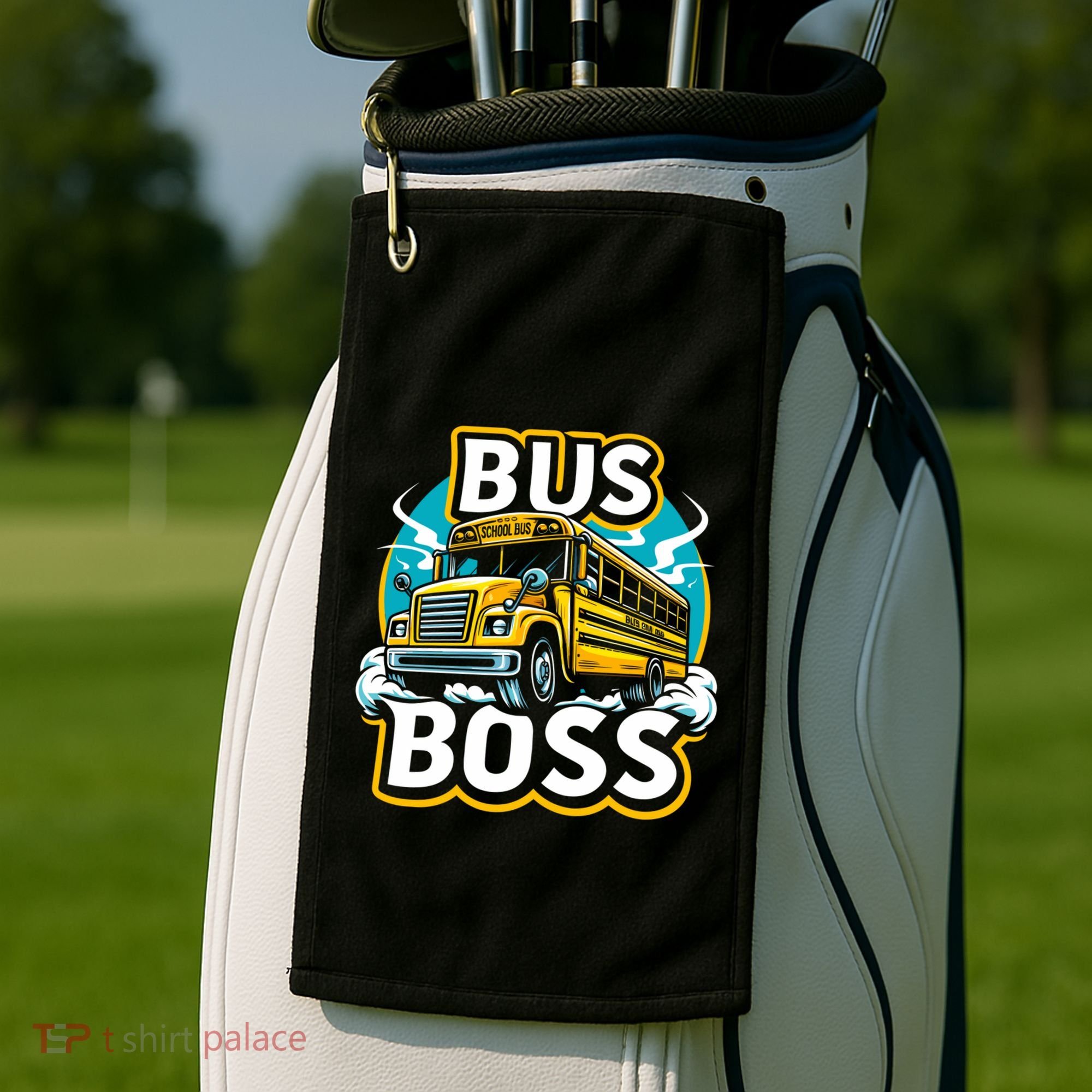 Funny Bus Boss School Bus Driver Back To School Gift Golf Towel