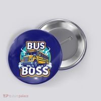 Funny Bus Boss School Bus Driver Back To School Gift Button thumb 0