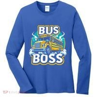 Funny Bus Boss School Bus Driver Back To School Gift Women's Long Sleeve Shirt thumb 0