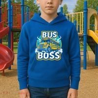 Funny Bus Boss School Bus Driver Back To School Gift Kids Hoodie thumb 2