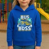 Funny Bus Boss School Bus Driver Back To School Gift Kids Hoodie thumb 3