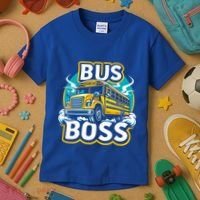Funny Bus Boss School Bus Driver Back To School Gift Kids T-Shirt thumb 3