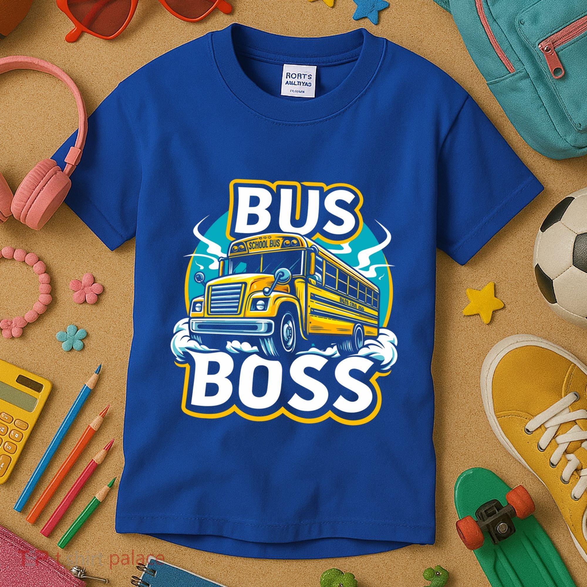 Funny Bus Boss School Bus Driver Back To School Gift Kids T-Shirt