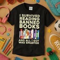 Funny Banned Books Art For  Cool Read Banned Books  Kids T-Shirt thumb 3