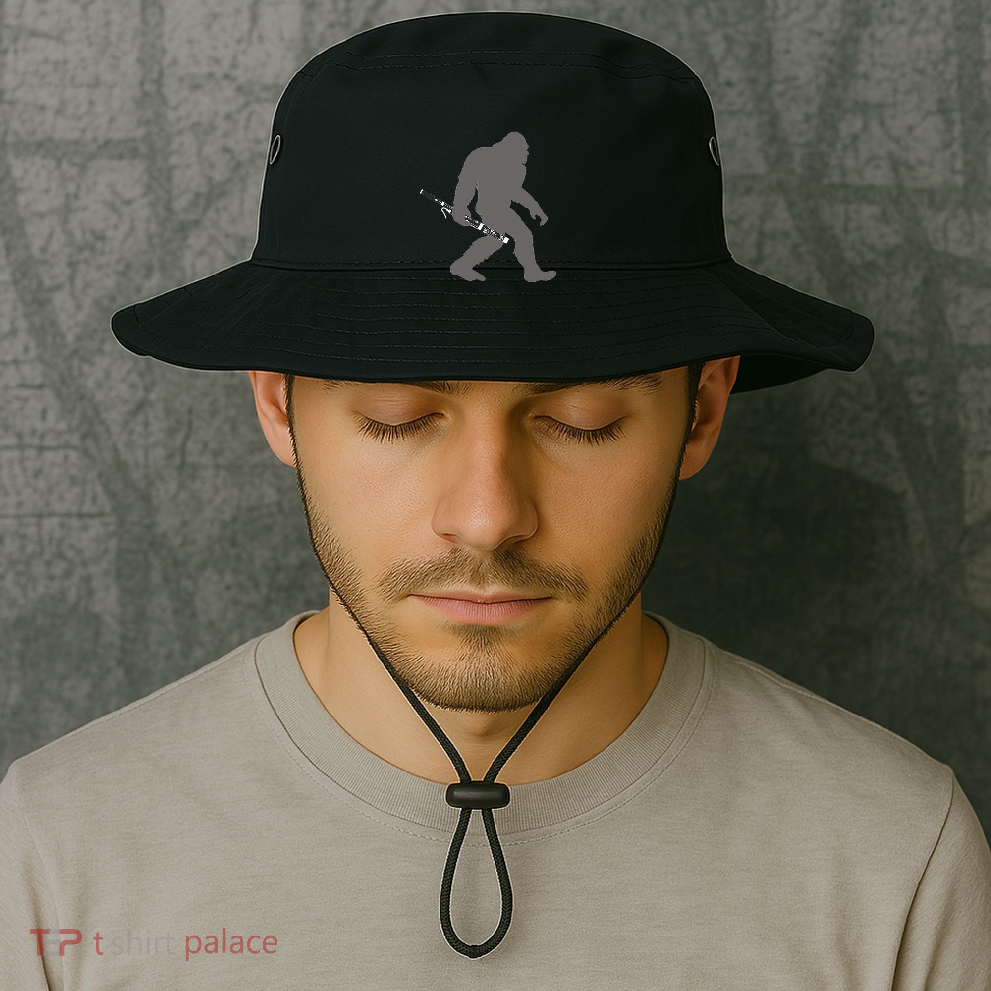 Funny Bassoonist Bigfoot Musician With Bassoon Bucket Hat