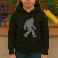 Funny Bassoonist Bigfoot Musician With Bassoon Kids Hoodie thumb 3