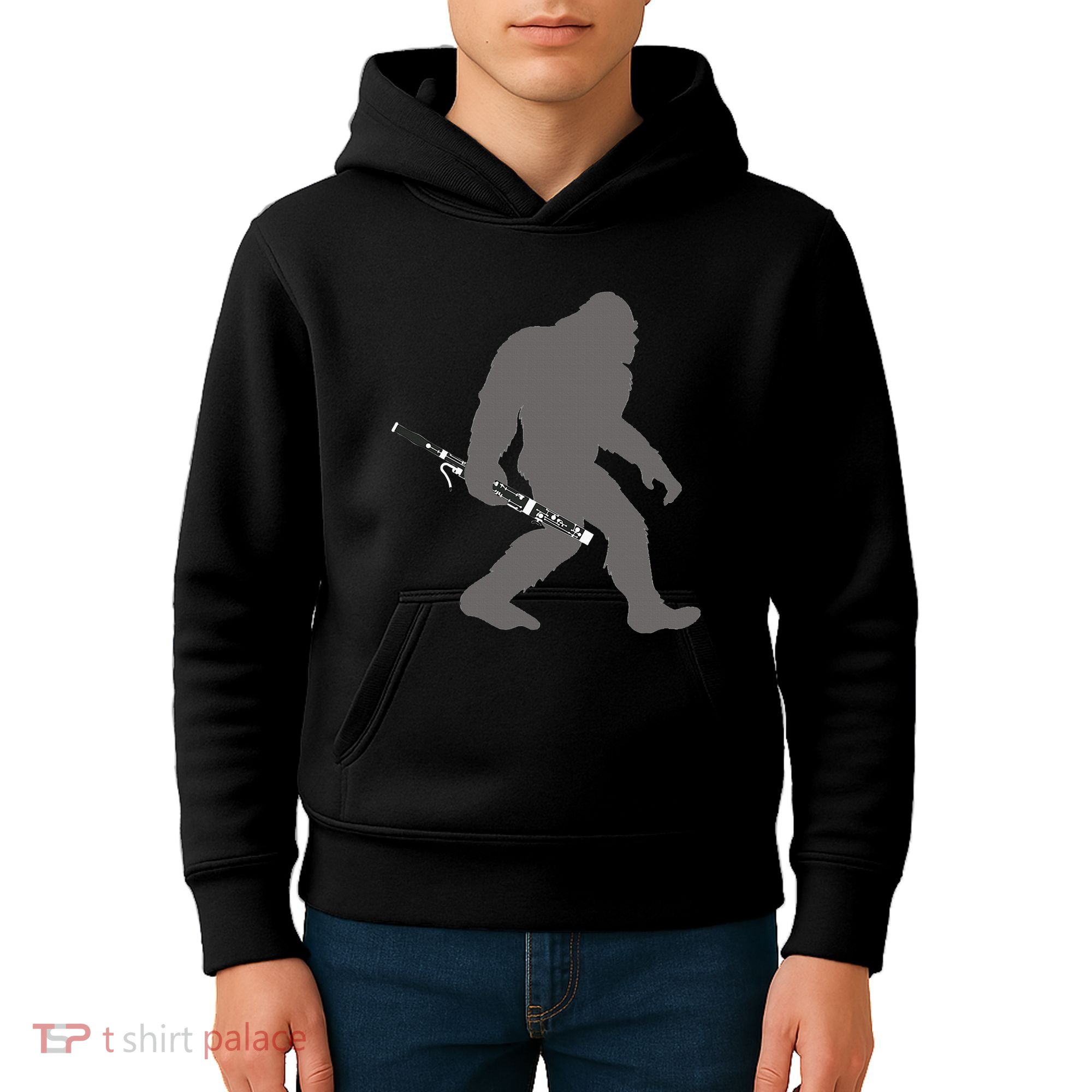 Funny Bassoonist Bigfoot Musician With Bassoon Kids Hoodie