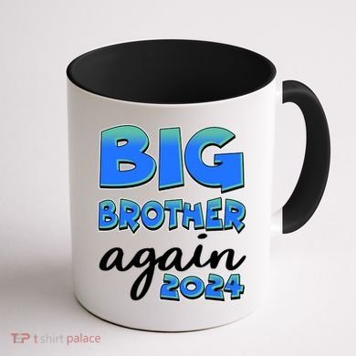 Funny Big Brother Again 2024 New Baby Sibling Coffee Mug back