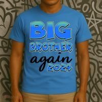 Funny Big Brother Again 2024 New Baby Sibling T-Shirt thumb 3