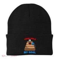 Fun Bean Bag Cornhole Your Hole Is My Goal Funny Gift Beanie thumb 0