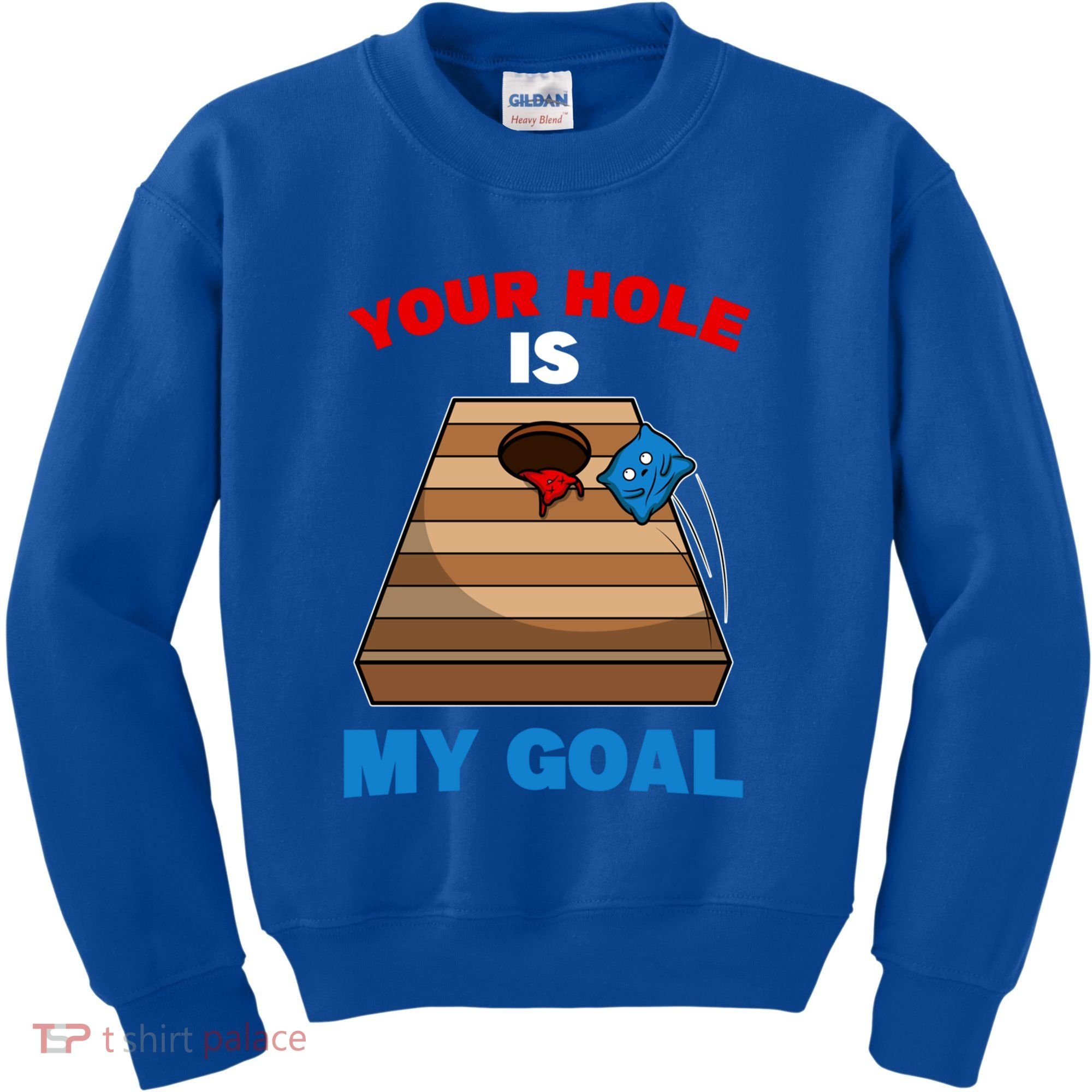 Fun Bean Bag Cornhole Your Hole Is My Goal Funny Gift Kids Sweatshirt