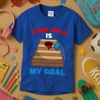 Fun Bean Bag Cornhole Your Hole Is My Goal Funny Gift Kids T-Shirt thumb 3