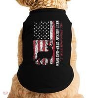 Flag Best Buckin Step Dad Ever Deer Hunting Fathers Day Doggie Tank thumb 0