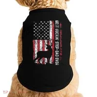 Flag Best Buckin Step Dad Ever Deer Hunting Fathers Day Doggie Tank thumb 0