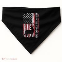 Flag Best Buckin Step Dad Ever Deer Hunting Fathers Day USA-Made Doggie Bandana thumb 0
