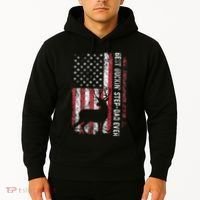Flag Best Buckin Step Dad Ever Deer Hunting Fathers Day Hoodie thumb 2